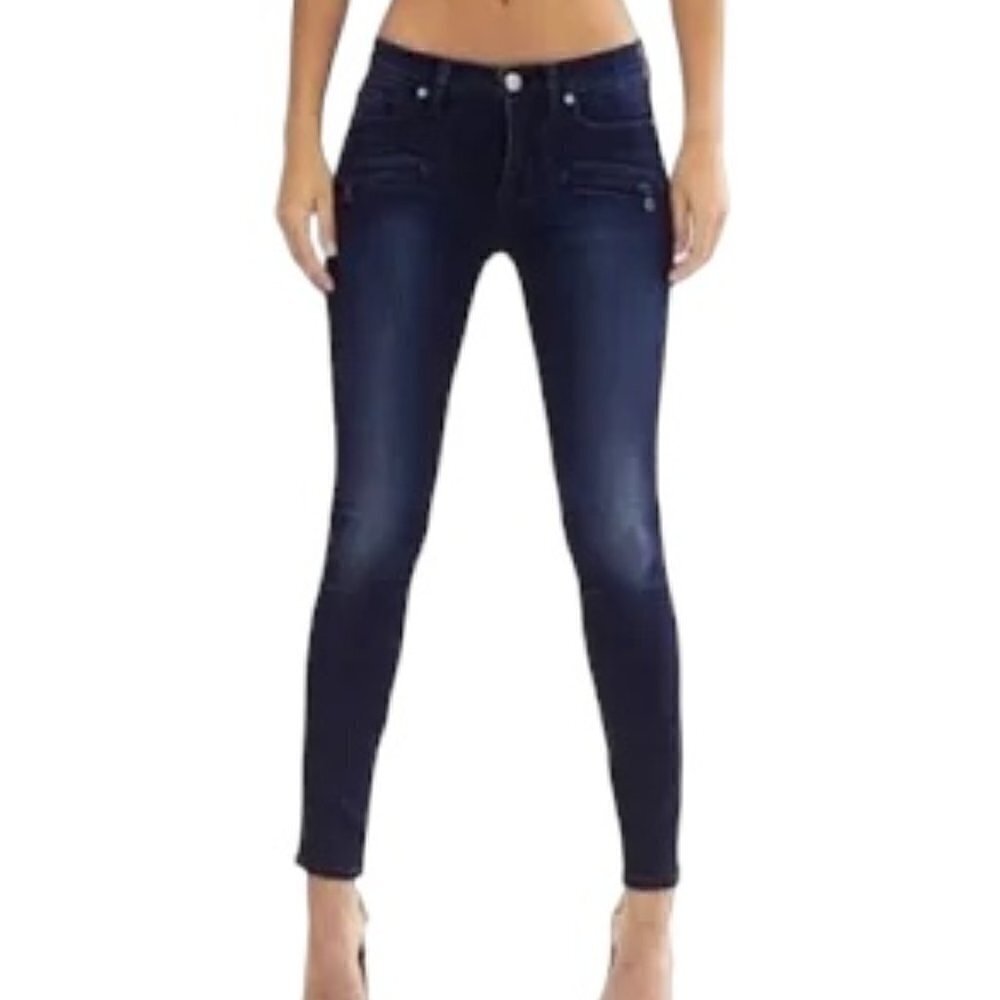 Hudson Roe Mid Rise Ankle Super Skinny Jeans 26